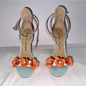 Chinese Laundry Lullaby Floral Teal Sandals Sz 6.5
